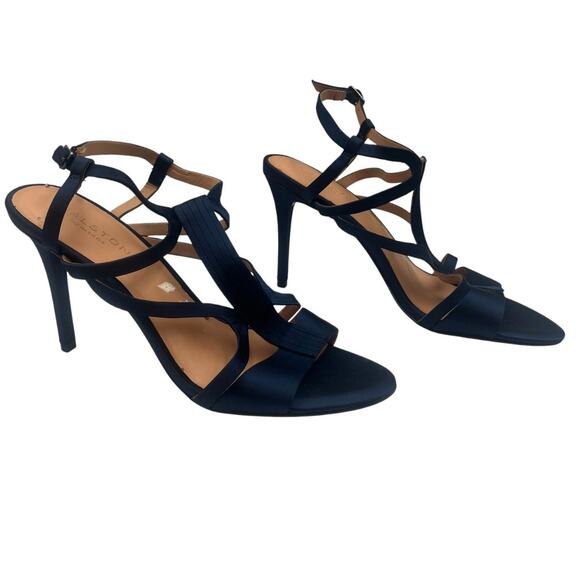 Halston Heritage Bette Strappy Stiletto Heels Sandals Navy Size 9 - Picture 1 of 6